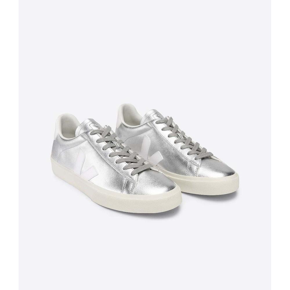 Veja CAMPO CHROMEFREE Women's Low Tops Sneakers Silver | NZ 600AHK